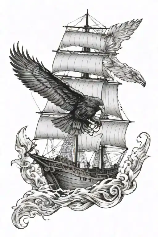 Bear Raven Ocean Pirate Ship