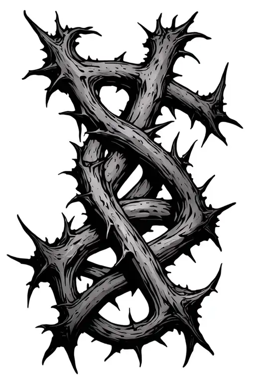 Thorns Intertwined Representing The Client's Pain Hurt Torture Bloody