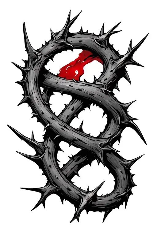 Thorns Intertwined Piercing Representing The Client's Pain Hurt Torture Bloody