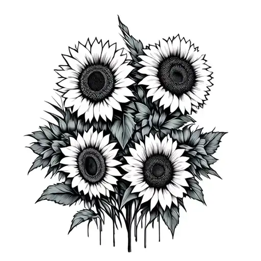 Sunflowers And Pompass Grass Western