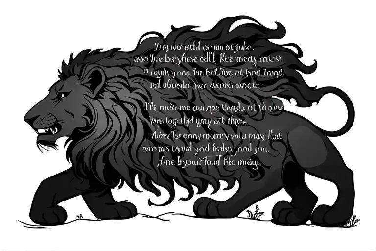 Lion And Bible Verse Written