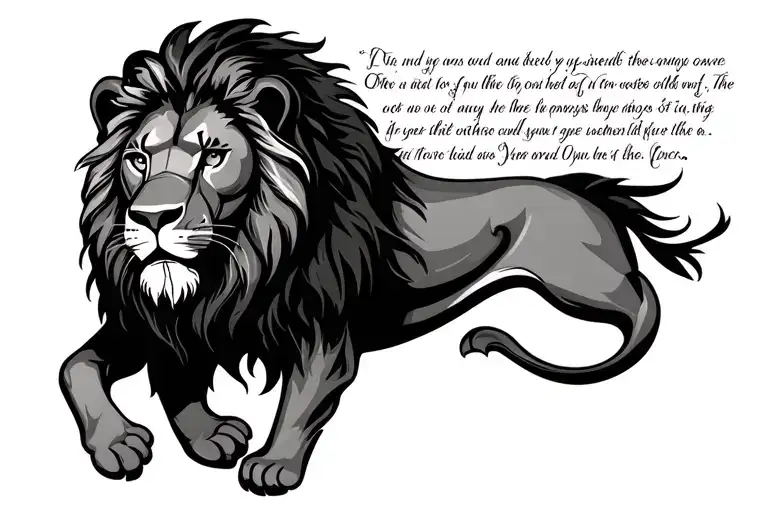 Lion And Bible Verse Written Underneath