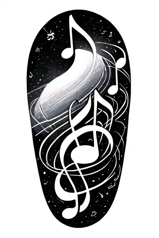 Space Surrounded My Music Notes