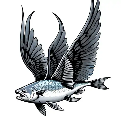 Flying Fish With Wings Out To Side