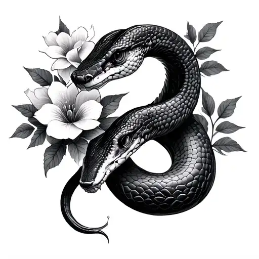 Snake Smoke With Flowers And Leaves