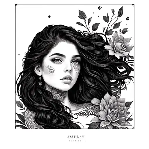 Meaningful Female Leg Sleeve Featuring Elements Of Life