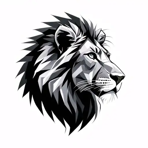 Sketch Geometric Abstract Lion