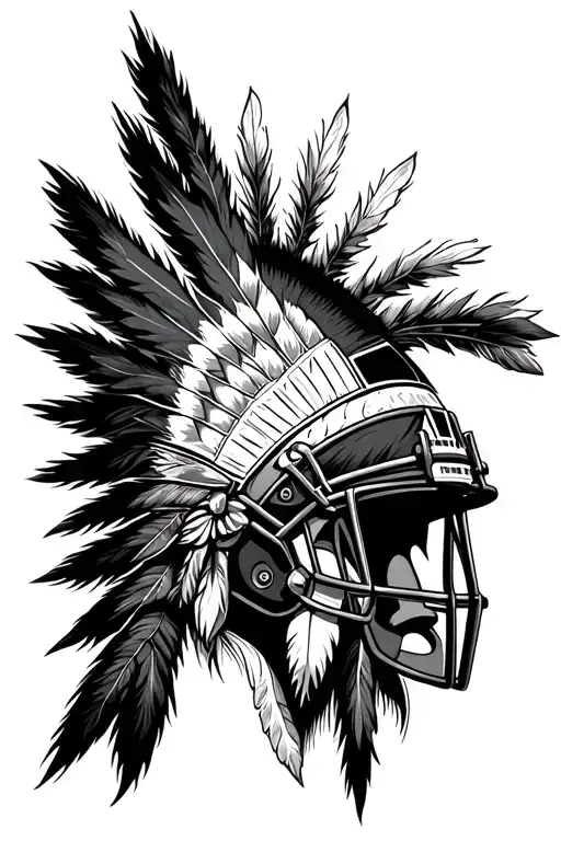 Indian Headdress Football Helmet