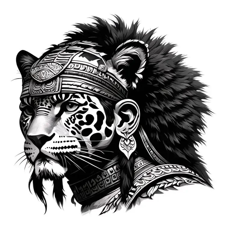 Mayan Warrior Wearing Jaguar Fur
