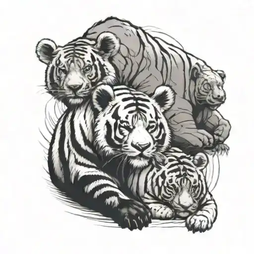 Panda Sitting Next To A Tiger Standing Next To A Rhino With A Koala On His Horn