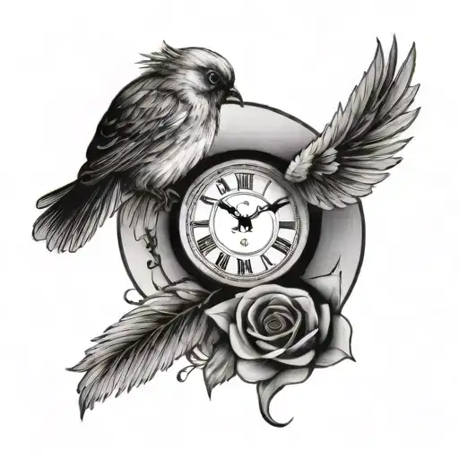 Clock And Bird