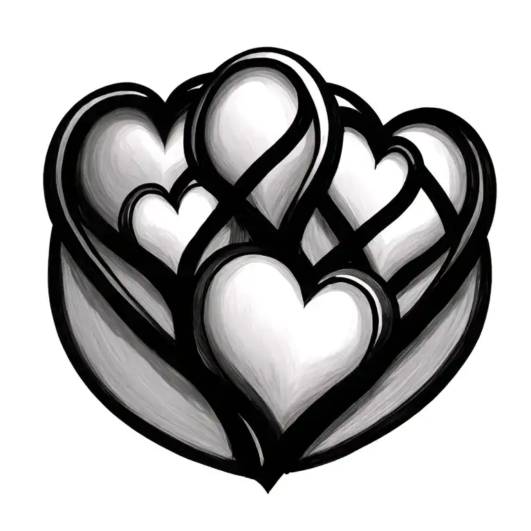 5 Hearts Connected Line