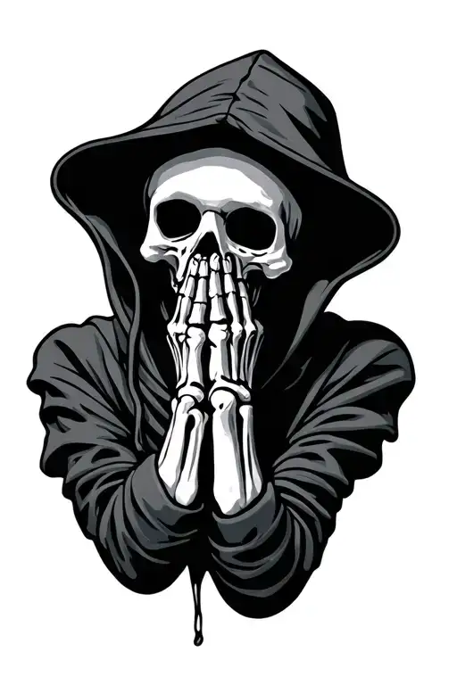 Hoodie Skeleton Hands Praying