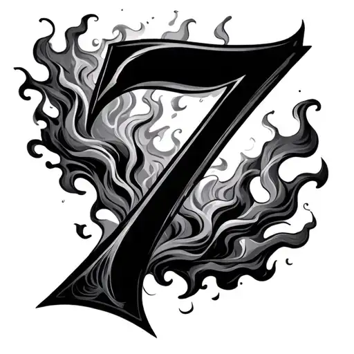 Fire And Smoke That Creates A Number 7