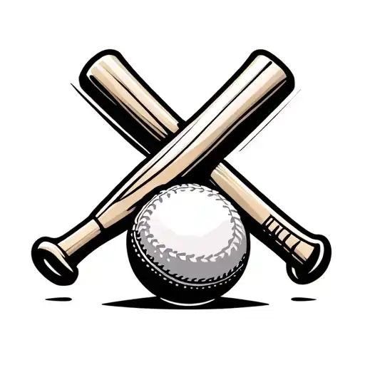 Cricket Ball With Cricket Bats Like A Cross