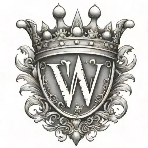 The Letter W In Crown Shape No Details