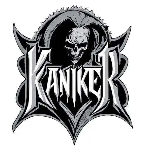 Gothic Letters On Neck That Say 'Kanker'
