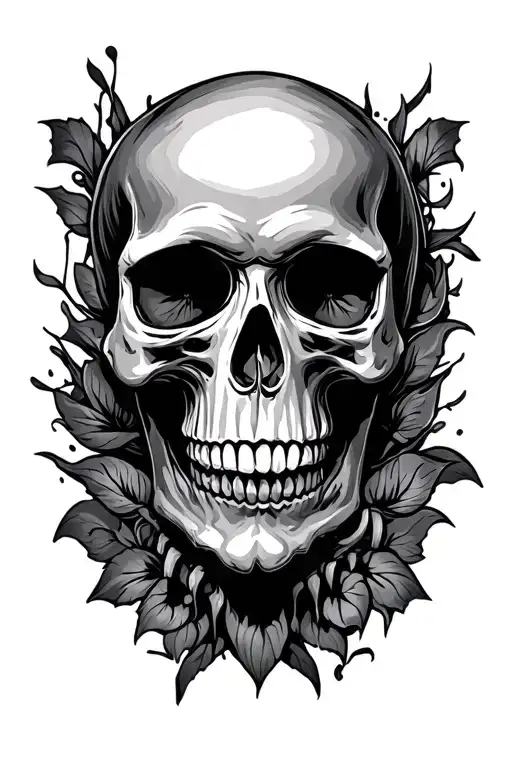 Skull Black And Grey