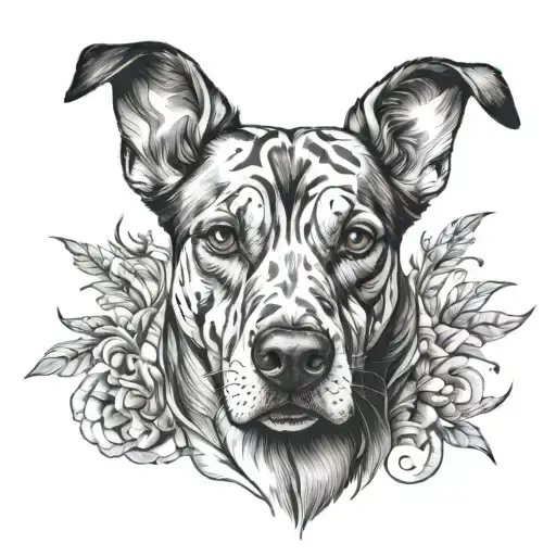 A Detailed Portrait Of A Dog In A Surrealistic Style