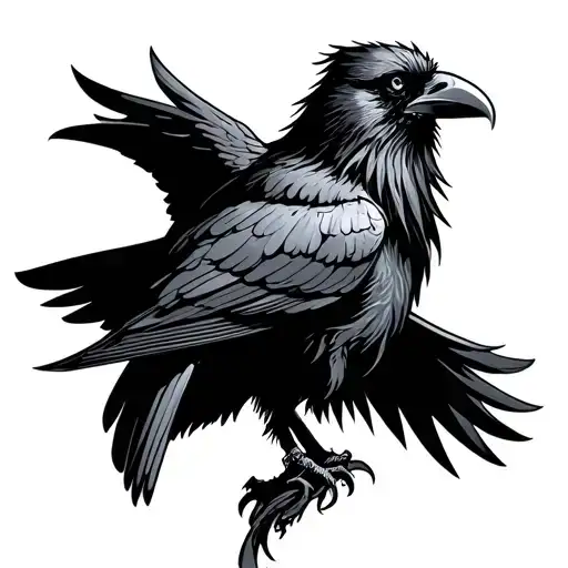 Odin With Raven Perched