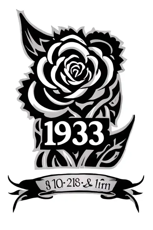 A Tattoo On The Calf For A Date Of Birth 1983 Incorporated Within A Tribal