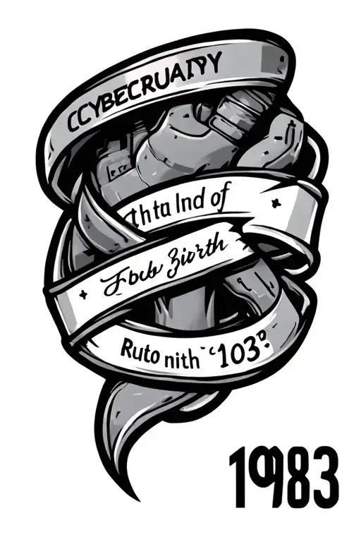 A Cybersecurity Theme With A Date Of Birth 1983 Written Of A Tattoo On The Calf Of The Leg
