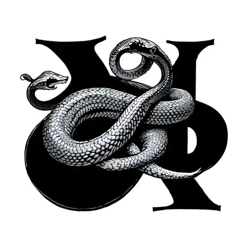 Roman Numerals With Snake Wrapped Around