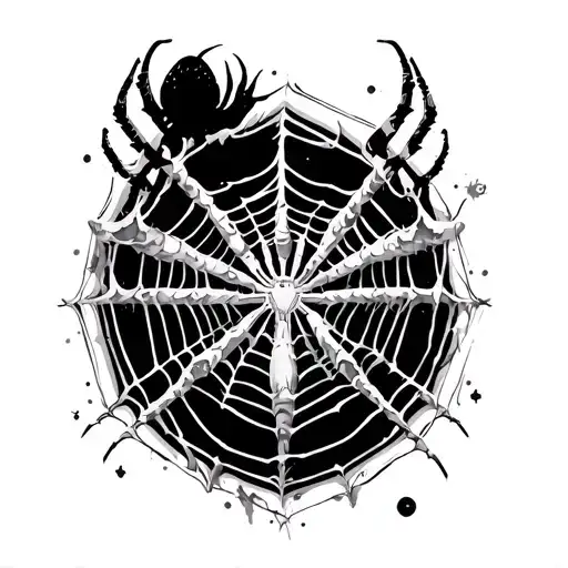 Space Theme With Spider Webs