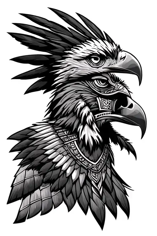Aztec Warrior Eagle Head