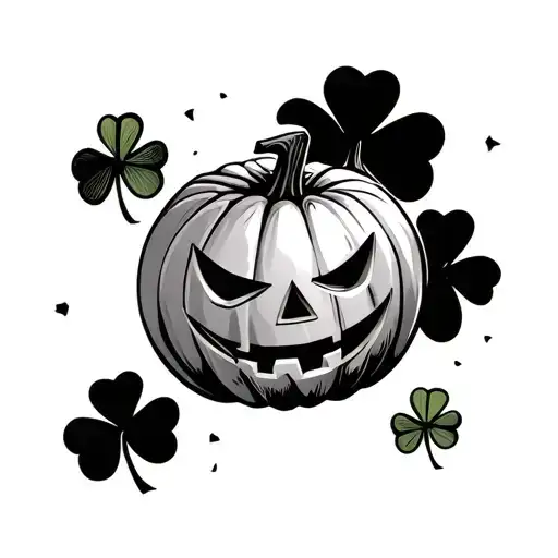 Jack O Lantern And 4 Leaf Clover