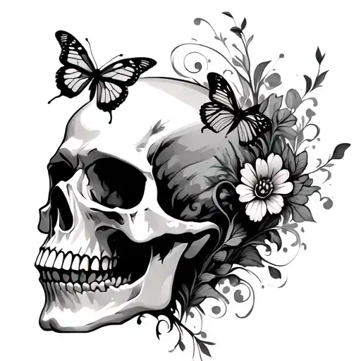 Skull From Which Butterflies Fly