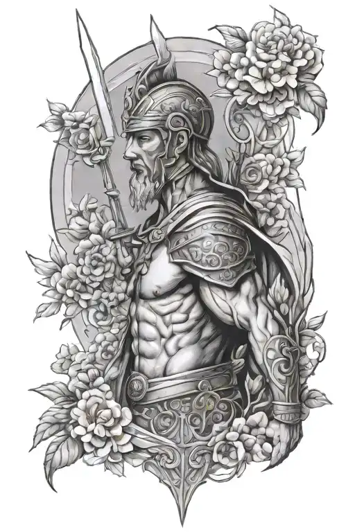 Stoic Warrior In Garden