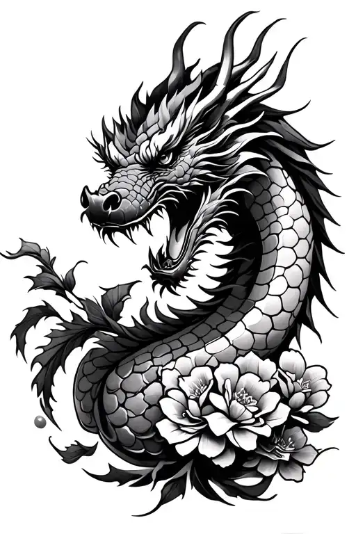 Samurai Dragon Cherry Blossems