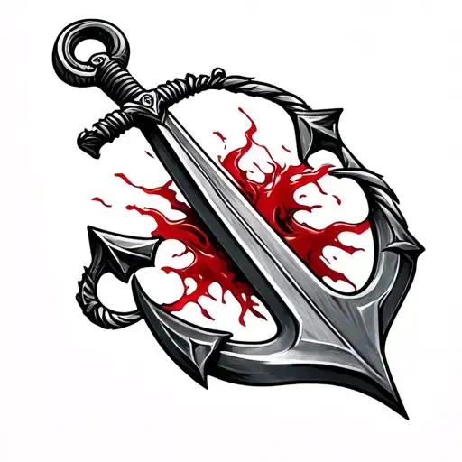 Anchor With Blood Sword