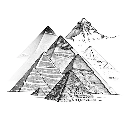 Pyramids With Ararat Mountain