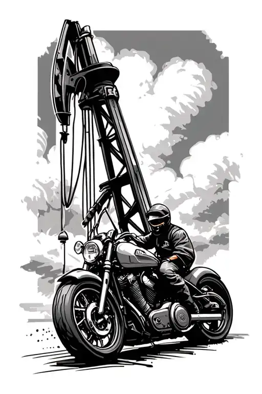 Drilling Rig And Motorcycle Riding