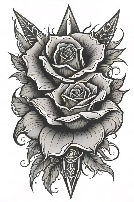 Rose With Knives Daggers