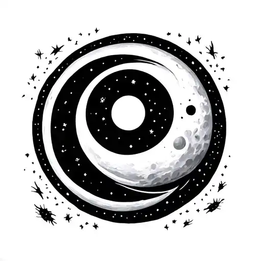 Handprint Inside Moon Eclipse Round