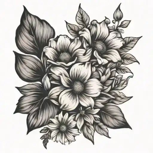 Daisy Marigold Aster Morning Glory Bouquet