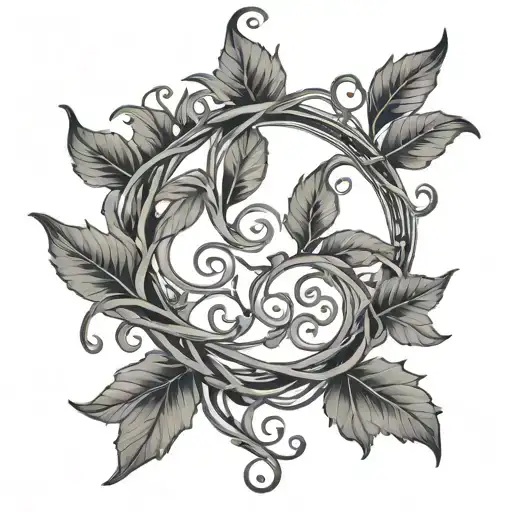 Circle With Vines Draping Around And Over It