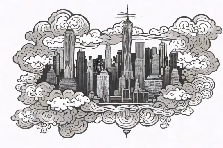 New York Skyline With Clouds