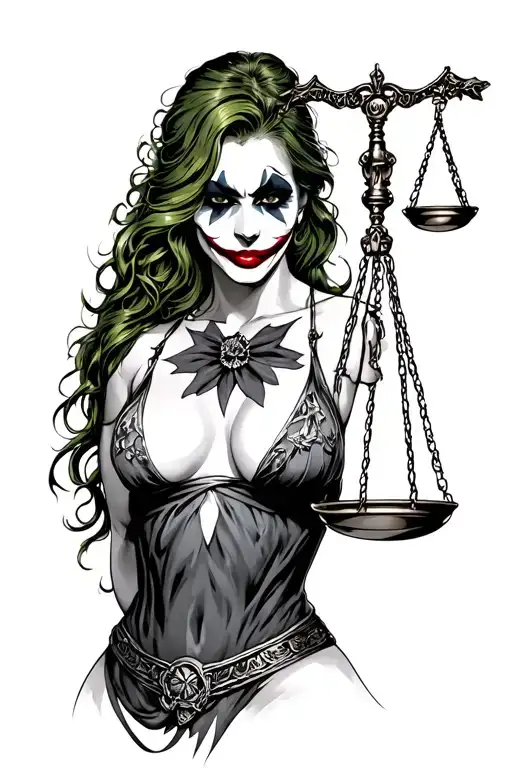 Black And Grey Lady Justice Joker