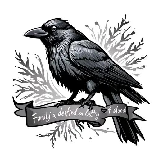 Family Is Defined By Loyalty Not Blood With A Crow In The Background