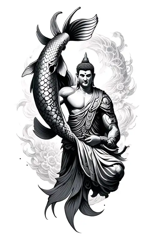 Thor Fighting In Ragnarok Buddha With Koi