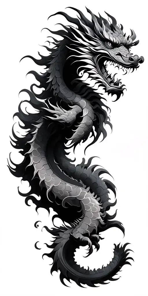 Wood Chinese Dragon Cloud Background