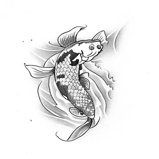 5 Mini Koi Fish Swimming Around Lower Thigh