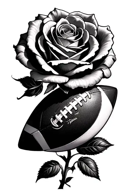 Leslie With A Rose But The Middle Is A Football