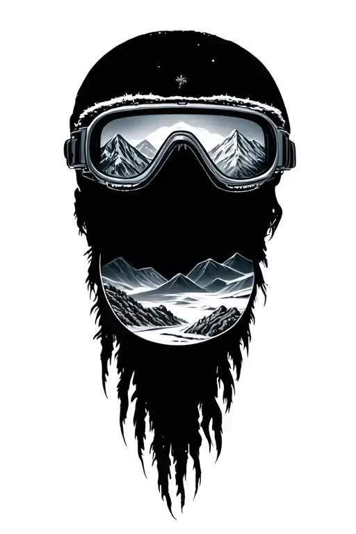 Snow Flake Goggles Mountain Landscape