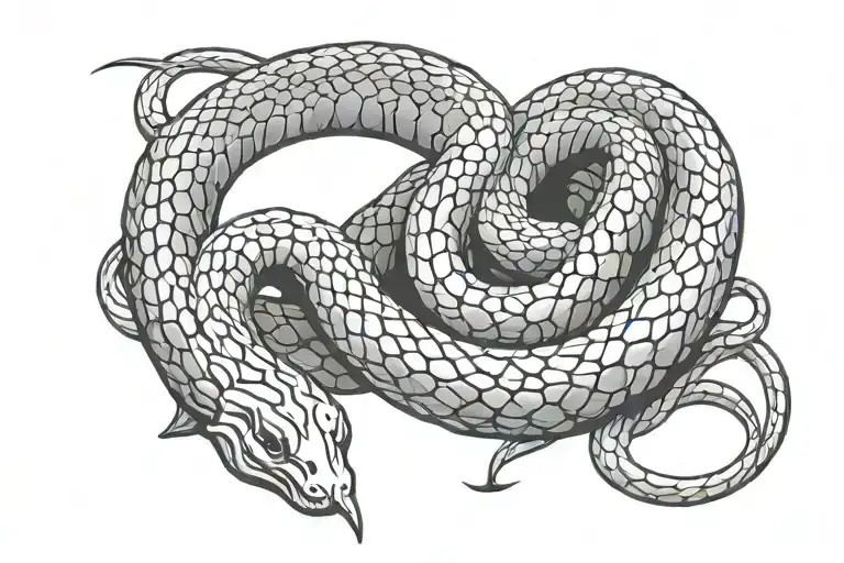 Snake Coiled Around Knife