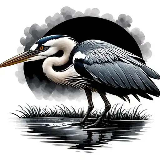 Create A Background Tattoo For A Blue Heron